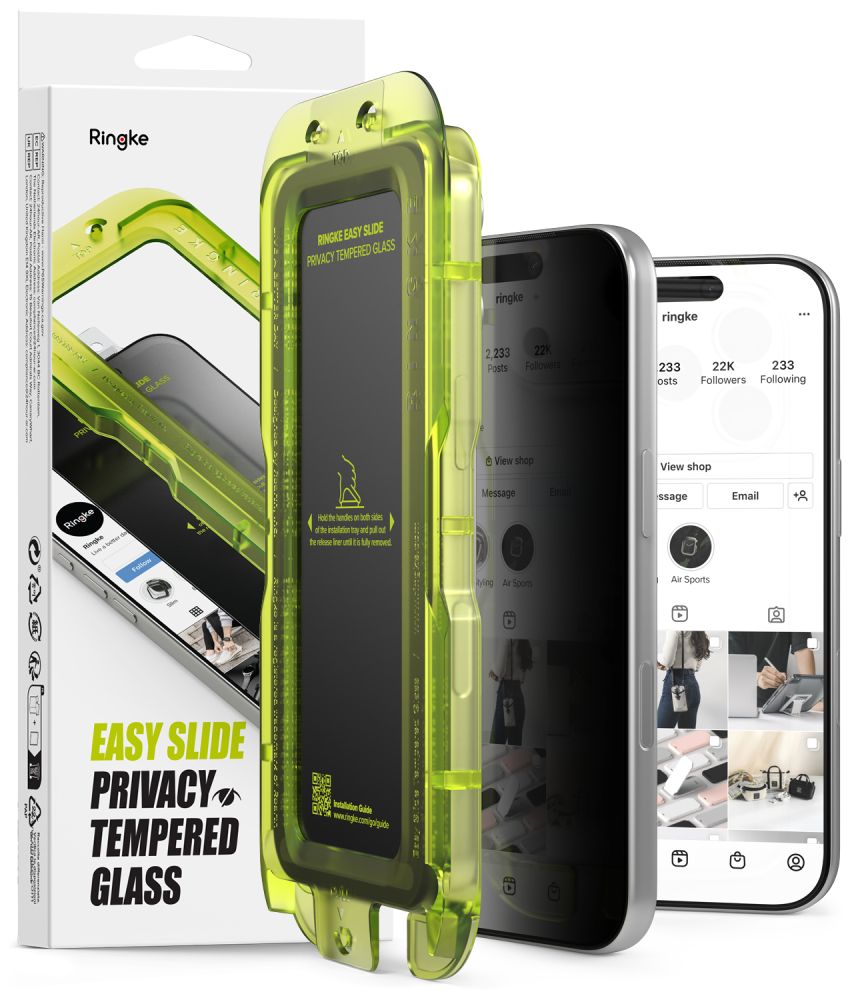 Ringke Easy Slide Privacy -panssarilasi, 2 kpl:n pakkaus iPhone 18 Pro Max -mallille