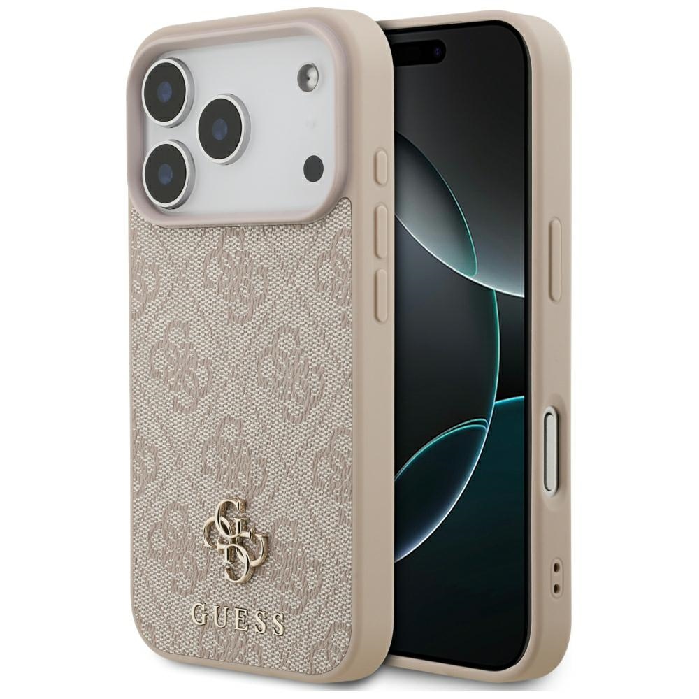 Guess 4G Small Classic Logo MagSafe -suojakuori iPhone 18 Pro / 17 Pro – vaaleanpunainen