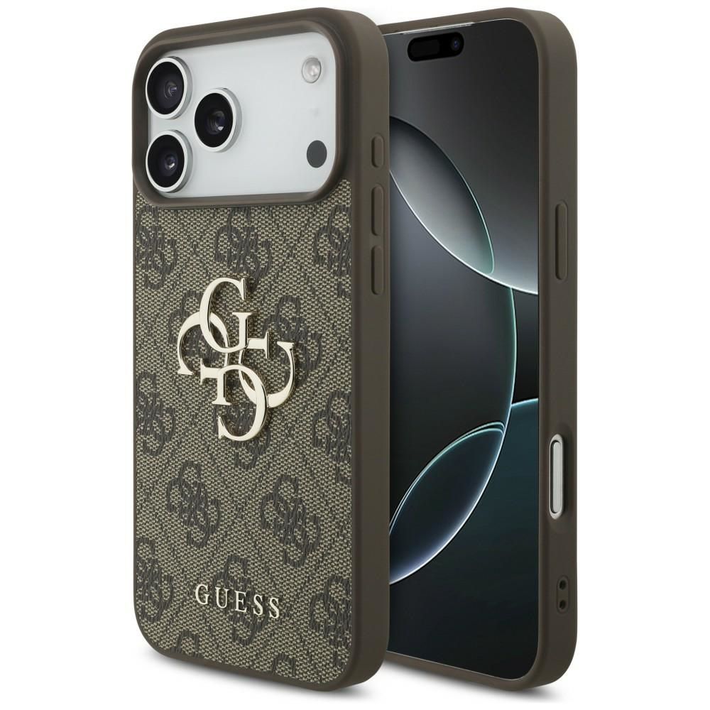 GUESS GUE005598 (4G PU Big Logo) suojakuori laitteelle iPhone 18 Pro Max / 17 Pro Max, väri: ruskea