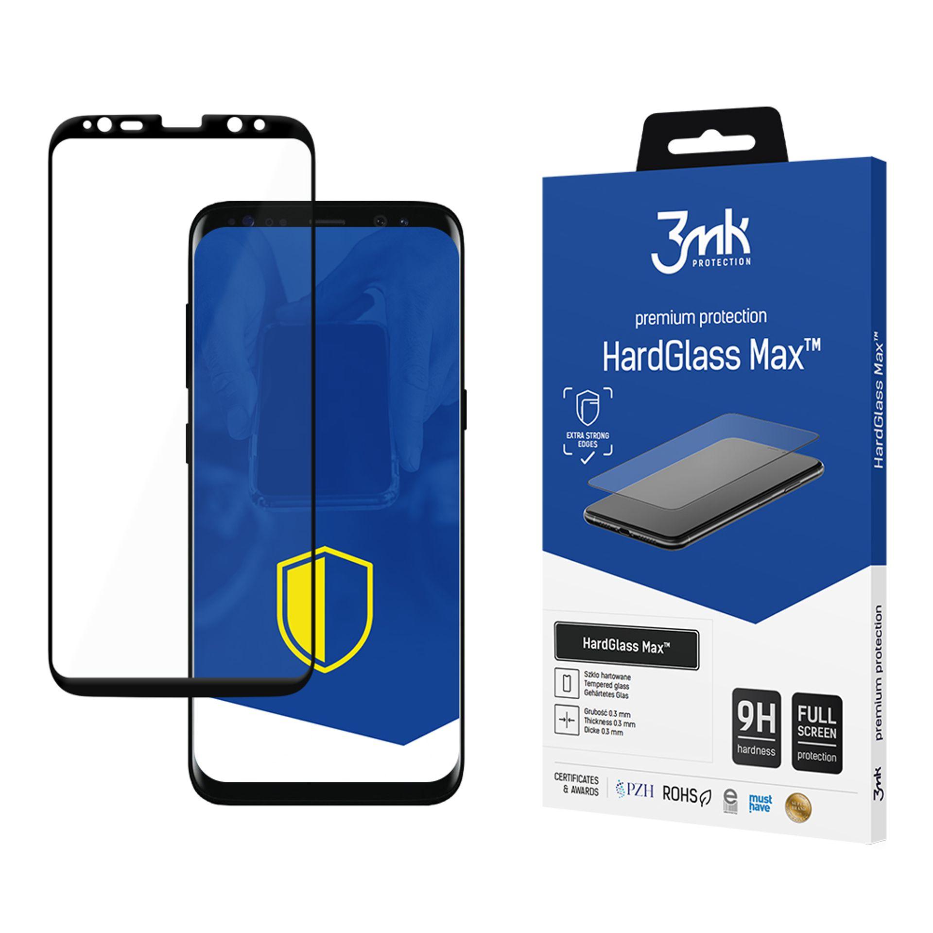 Samsung Galaxy S8/S9 – 3mk HardGlass Max musta puhelimen näytönsuoja