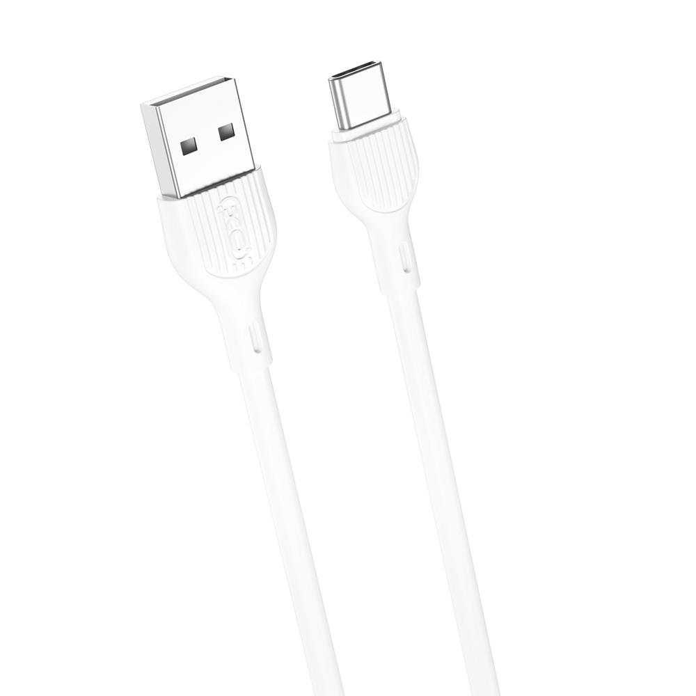 XO kaapeli NB200 USB - USB-C 1,0m 2.1A, valkoinen