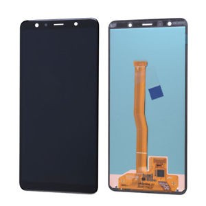 LCD-näyttö Samsung A750 A7 2018 kosketusnäytöllä, musta, alkuperäinen (Service Pack)