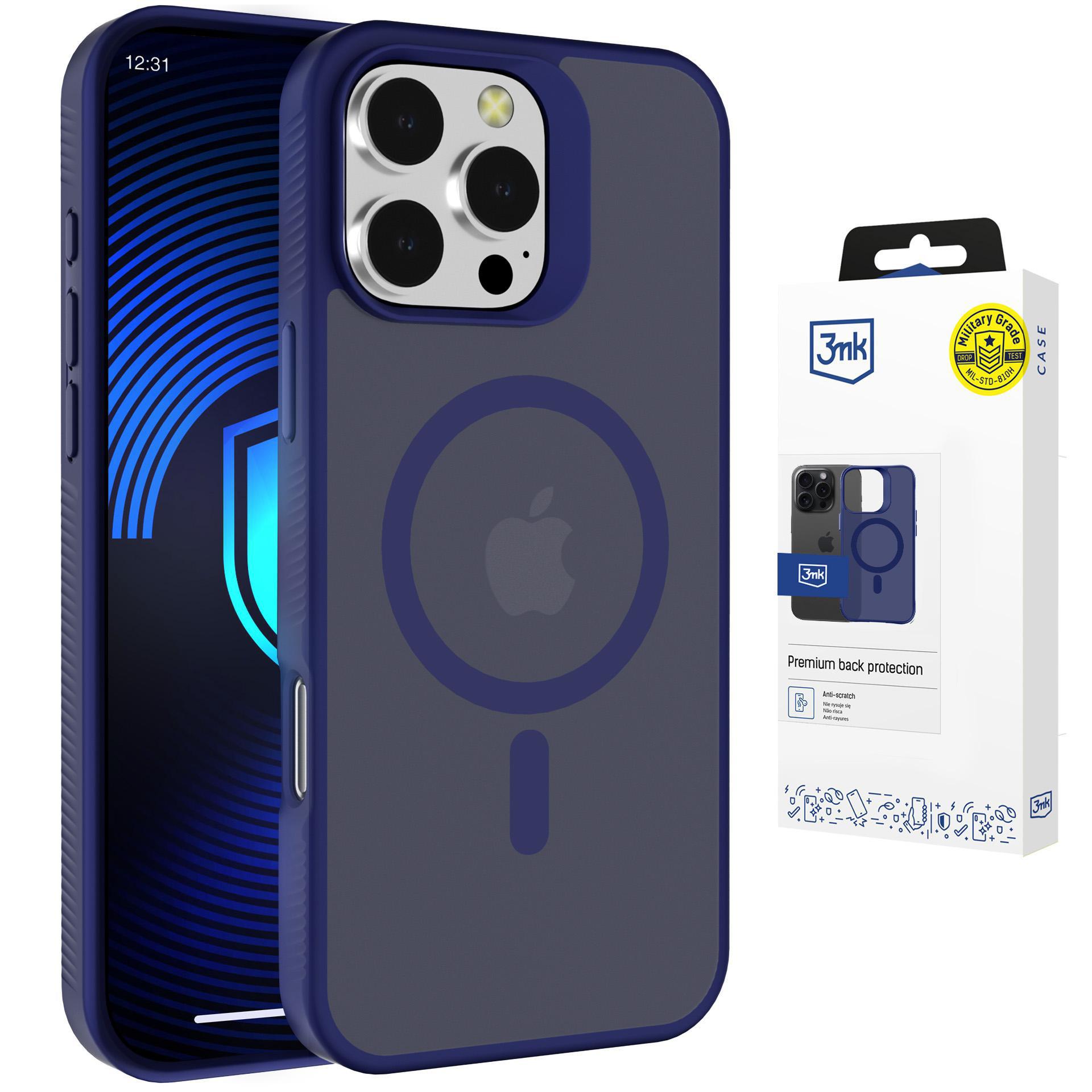 3mk Smoke MagCase iPhone 16 Pro Max:lle - Sininen-Läpinäkyvä