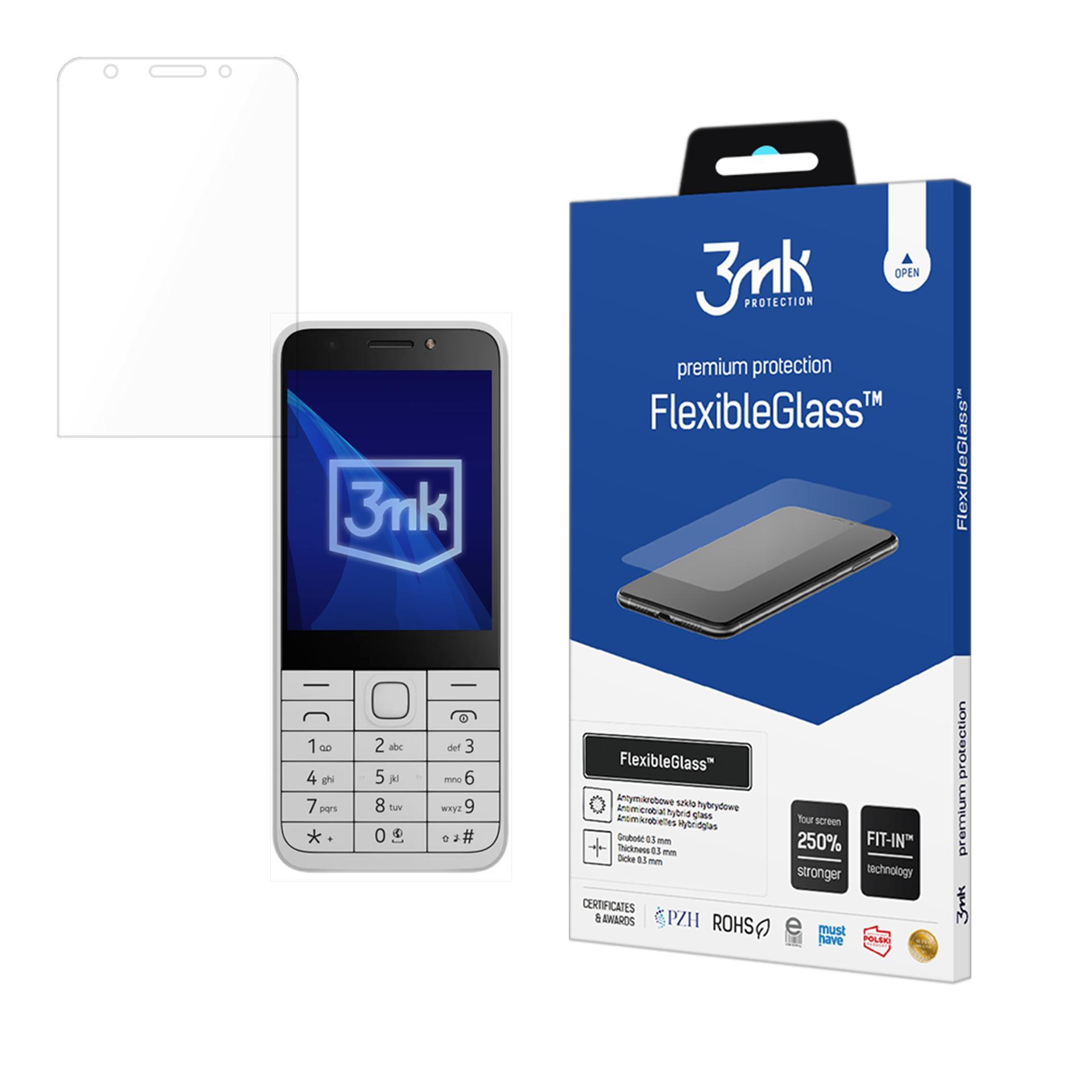 Nokia 230 DualSim 2024 – 3mk FlexibleGlass puhelimen näytönsuoja