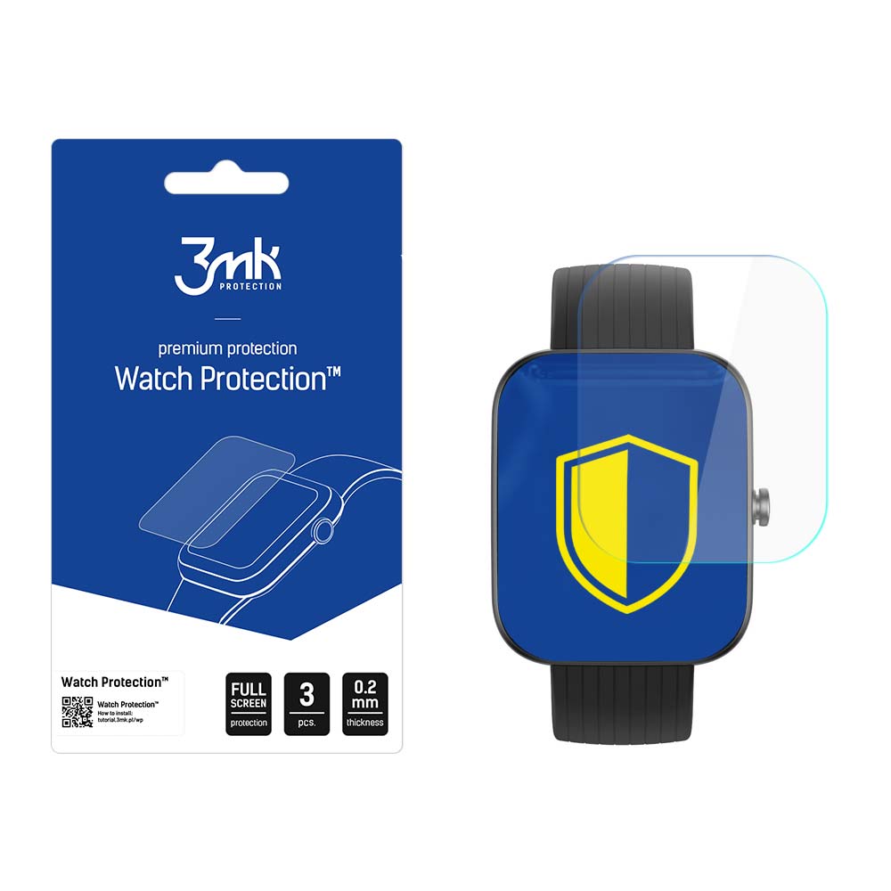 Amazfit Bip 3/3 Pro – 3mk Watch Protection ARC älykellon näytönsuoja