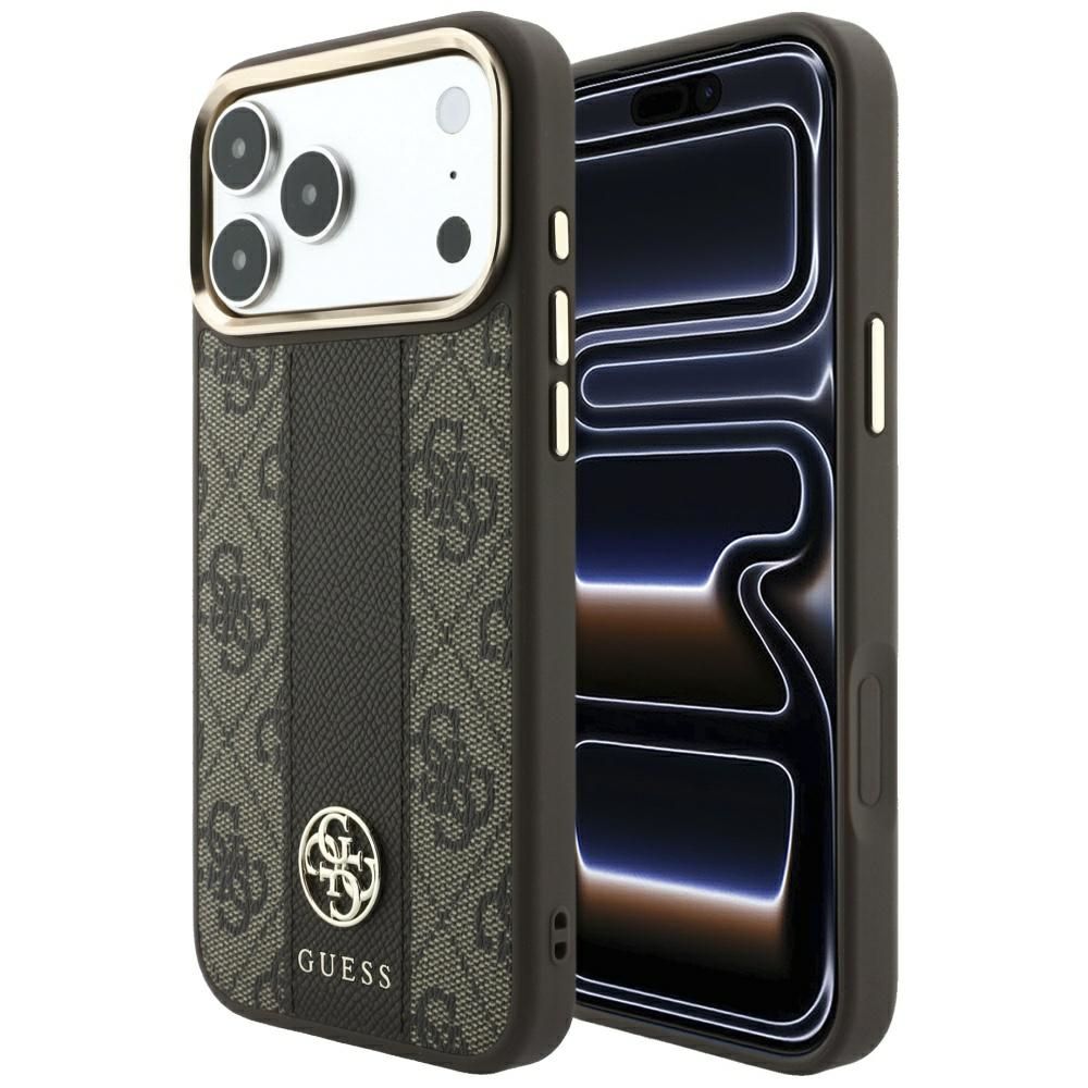 Kotelo mallille IPHONE 18 Pro Max/17 Pro Max MagSafe-yhteensopiva (Stripe Round and Classic Logos 4G) (väri: ruskea)