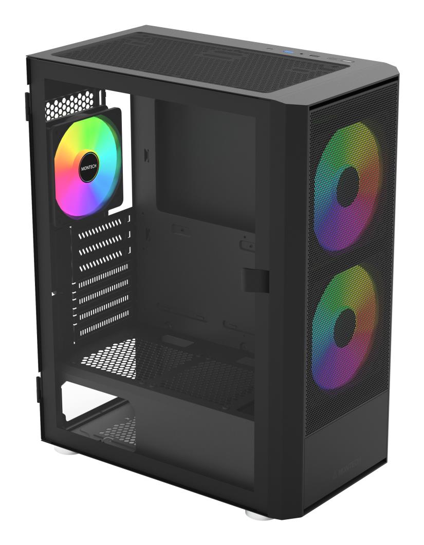 Montech X2 Plus X2PLUS(B) musta Midi Tower -PC-kotelo, ATX / MicroATX / Mini-ITX
