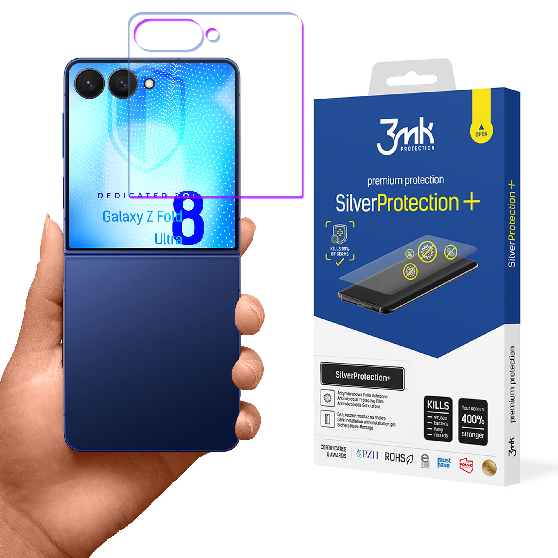 Samsung Galaxy Z Fold 8 Ultra – 3mk SilverProtection+ puhelimen näytönsuoja