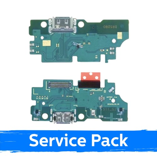 Charging Port Compatible With Samsung A175 A17 4G with Flex / Plata (Service Pack)