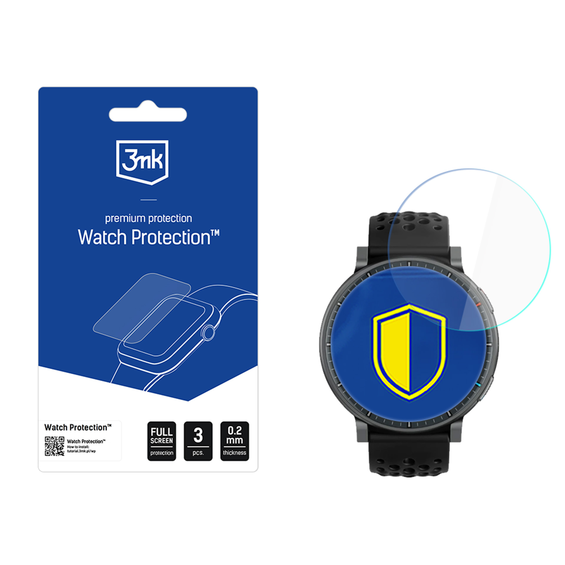 Amazfit Active Max – 3mk Watch Protection ARC älykellon näytönsuoja