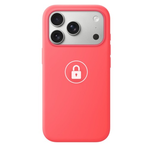 “Silicone Case v2” -suojakuori iPhone 18 Pro, kirkas guavanpinkki, pakkauksessa
