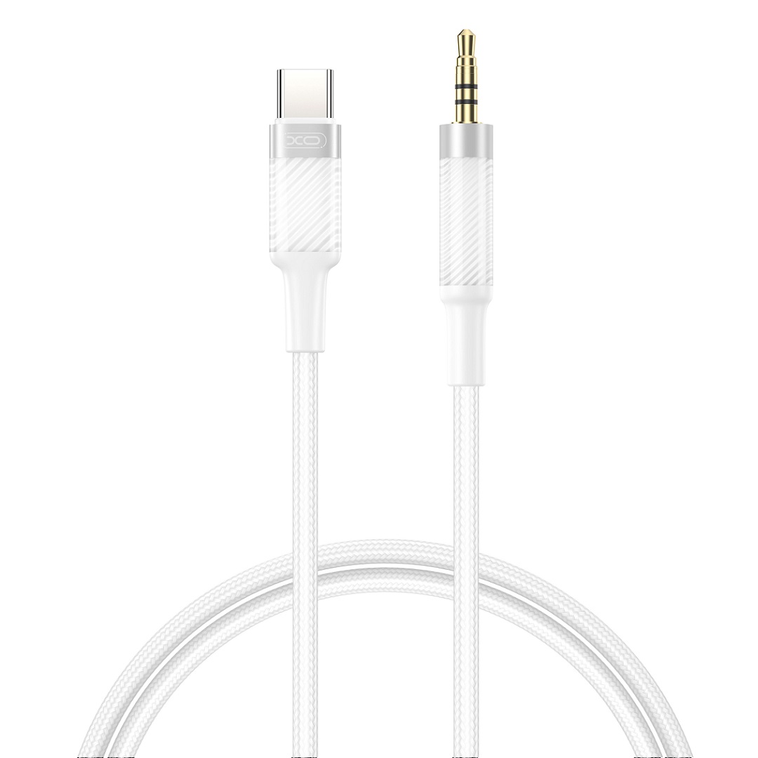XO audiokaapeli NB-R279B USB-C - jack 3,5mm 1,0m, valkoinen