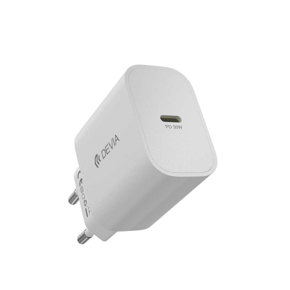 Devia Smart PD GaN -seinälaturi, 30 W, 1 × USB-C, valkoinen