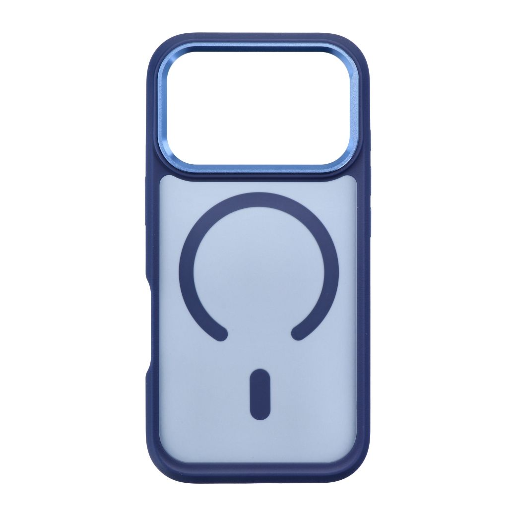 Suojakuori laitteelle iPhone 18 Pro / 17 Pro: Forcell F-Protect Smoke Hybrid Premium, MagSafe-yhteensopiva, väri: laivastonsininen