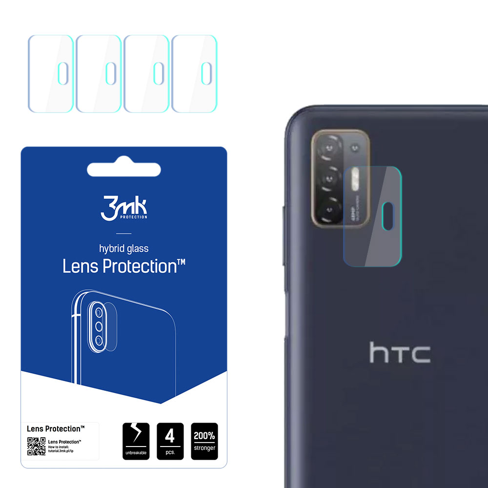 3MK Flexible Glass Lens Hybridilasi HTC Desire 21 Pro 5G kameralle 4 kpl