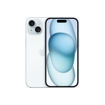 Apple iPhone 15 Blue 6.1 " Super Retina XDR display 2556 x 1179 pixels Apple A16 Bionic Internal RAM 6 GB 128 GB Dual SIM 4G Main camera resolution 48+12 MP Secondary camera resolution 12 MP iOS 17