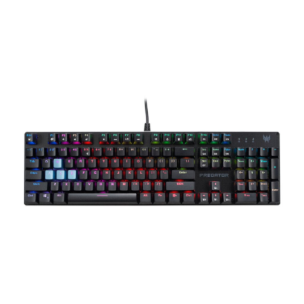 Acer Predator Aethon 303 -näppäimistö, langallinen, US-asettelu, Kailh Blue, musta, vähittäismyyntipakkaus