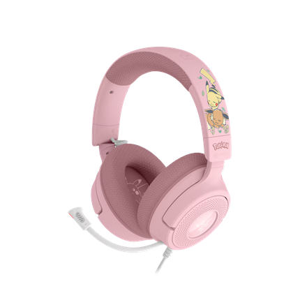 Razer Kraken V4 X -pelikuulokkeet, langalliset, korvan päälle, mikrofoni, Pikachu & Eevee Edition