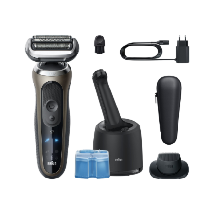 Braun Series 7 72-C7200cc -parranajokone, enintään 60 min, kuiva- ja märkäajoon, musta-kulta
