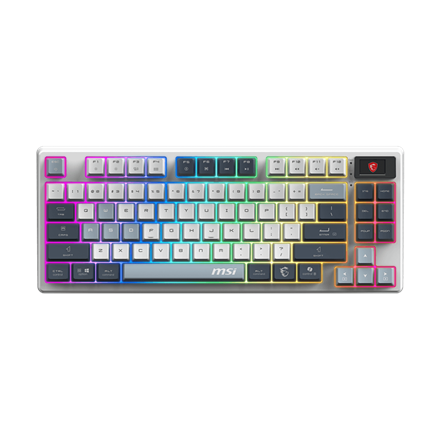 MSI FORGE GK600 TKL WIRELESS SKY pelinäppäimistö, langaton, Bluetooth, US, mekaaninen, lineaarinen