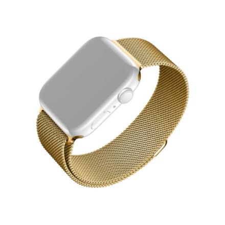 Fixed verkkohihna laitteelle Apple Watch 42/44/45/46/49mm, kultainen