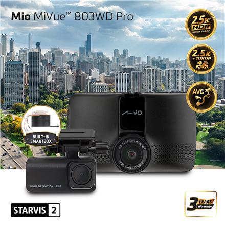 Mio etu- ja takakameran kaksoisajotallennin HDR:llä MiVue 803WD Pro GPS Wi-Fi