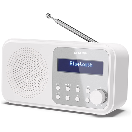 Sharp Tokyo kannettava digitaaliradio DR-P420(WH), Bluetooth, valkoinen (Sharp DR-P420(WH) Tokyo kannettava digitaaliradio, FM/DAB/DAB+, Bluetooth 5.0, USB- tai paristokäyttöinen, lumivalkoinen)