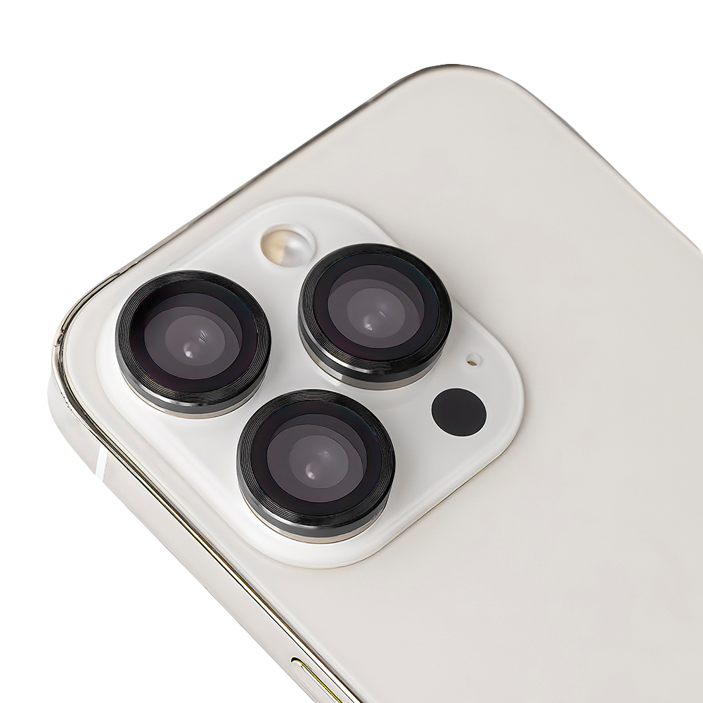 Musta TFO-kameranlinssien suojalasisarja – Apple iPhone 18 Pro -puhelimelle