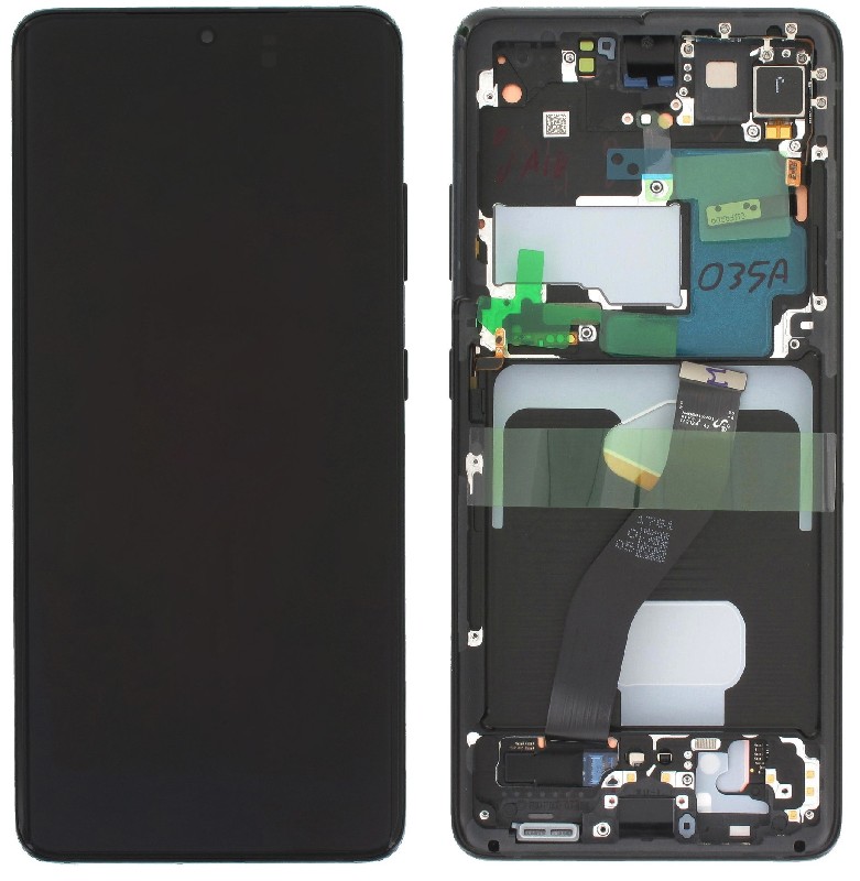 Samsung G998 S21 Ultra LCD-näyttö kosketusnäytöllä ja kehyksellä, Phantom Black, alkuperäinen (service pack)