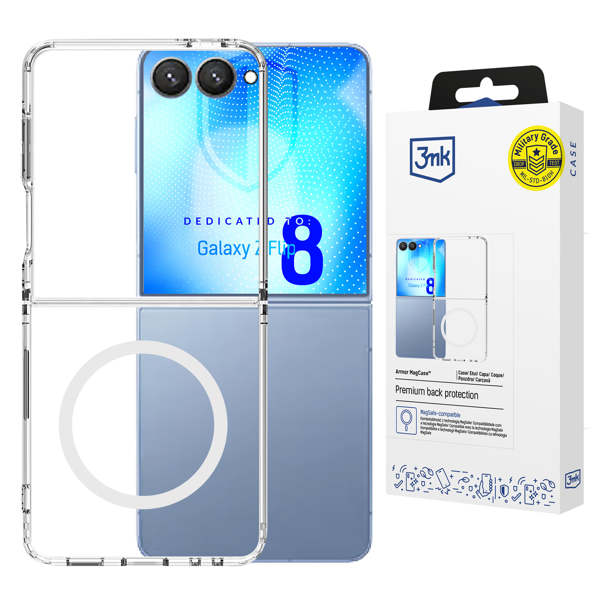 Samsung Galaxy Z Flip 8 – 3mk Armor Magcase puhelimen suojakuori