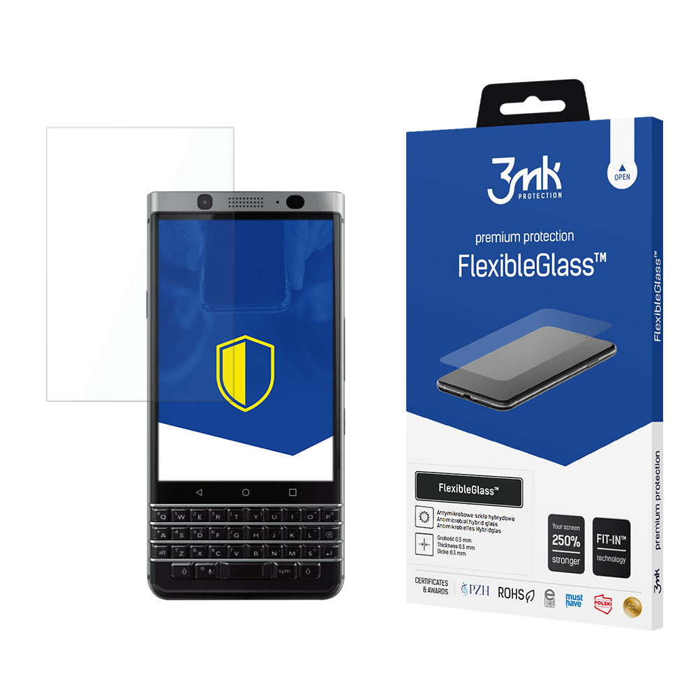BlackBerry KeyOne – 3mk FlexibleGlass puhelimen näytönsuoja