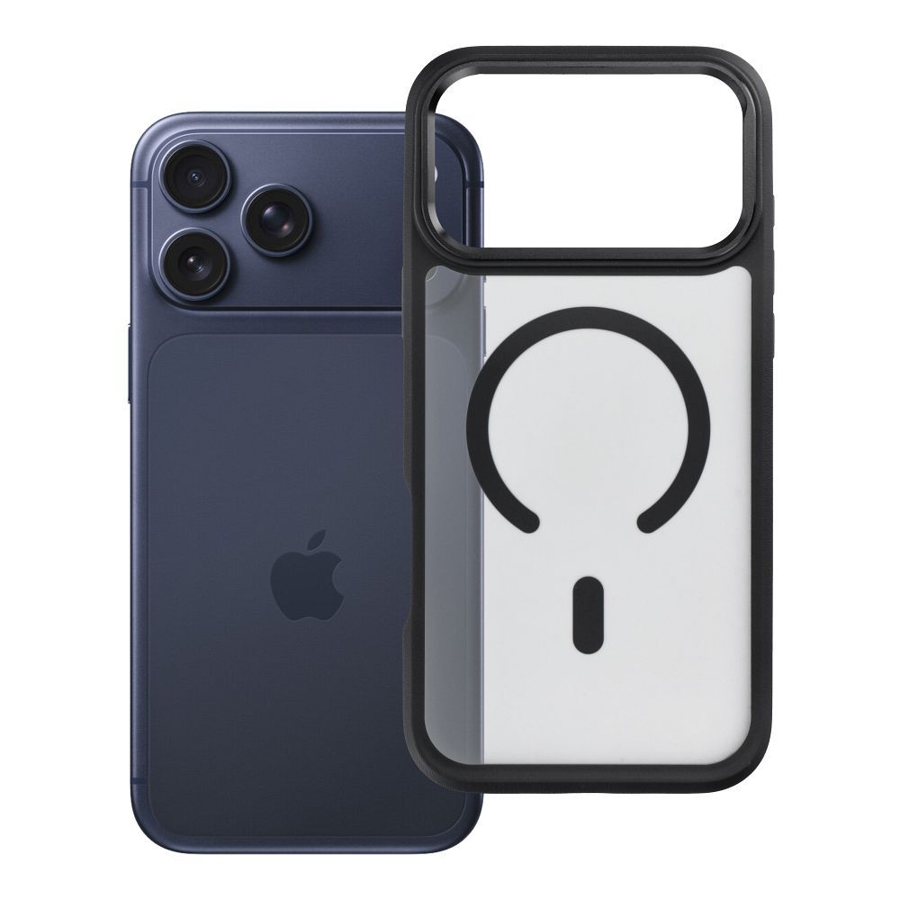 Suojakuori laitteelle iPhone 18 Pro Max / 17 Pro Max: Forcell F-Protect Smoke Hybrid Premium, MagSafe-yhteensopiva, väri: musta