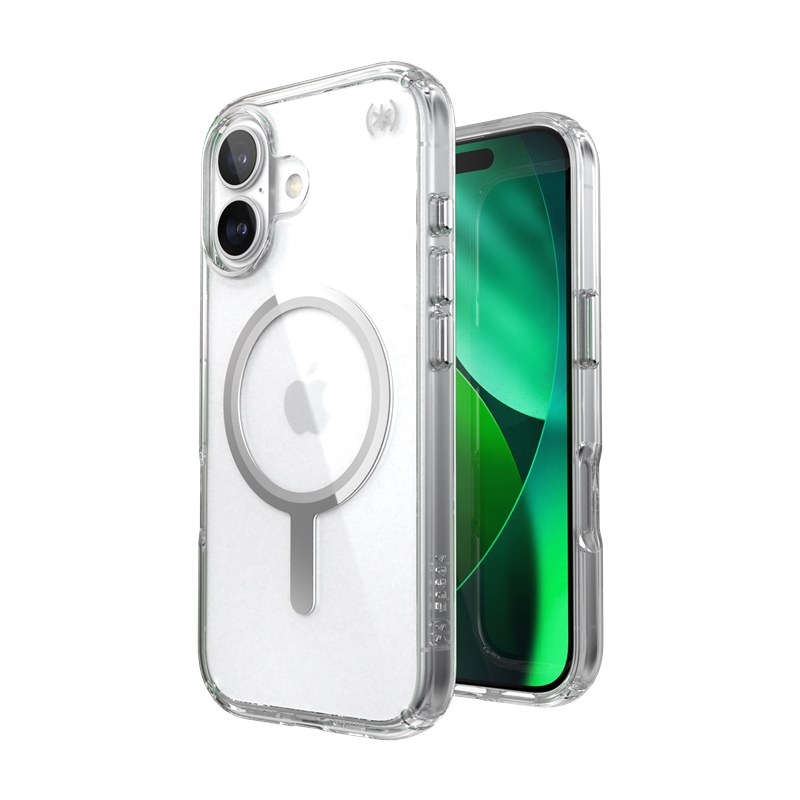 Speck Presidio Perfect Clear MagSafe - iPhone 17 suojakuori (läpinäkyvä / hopeinen)