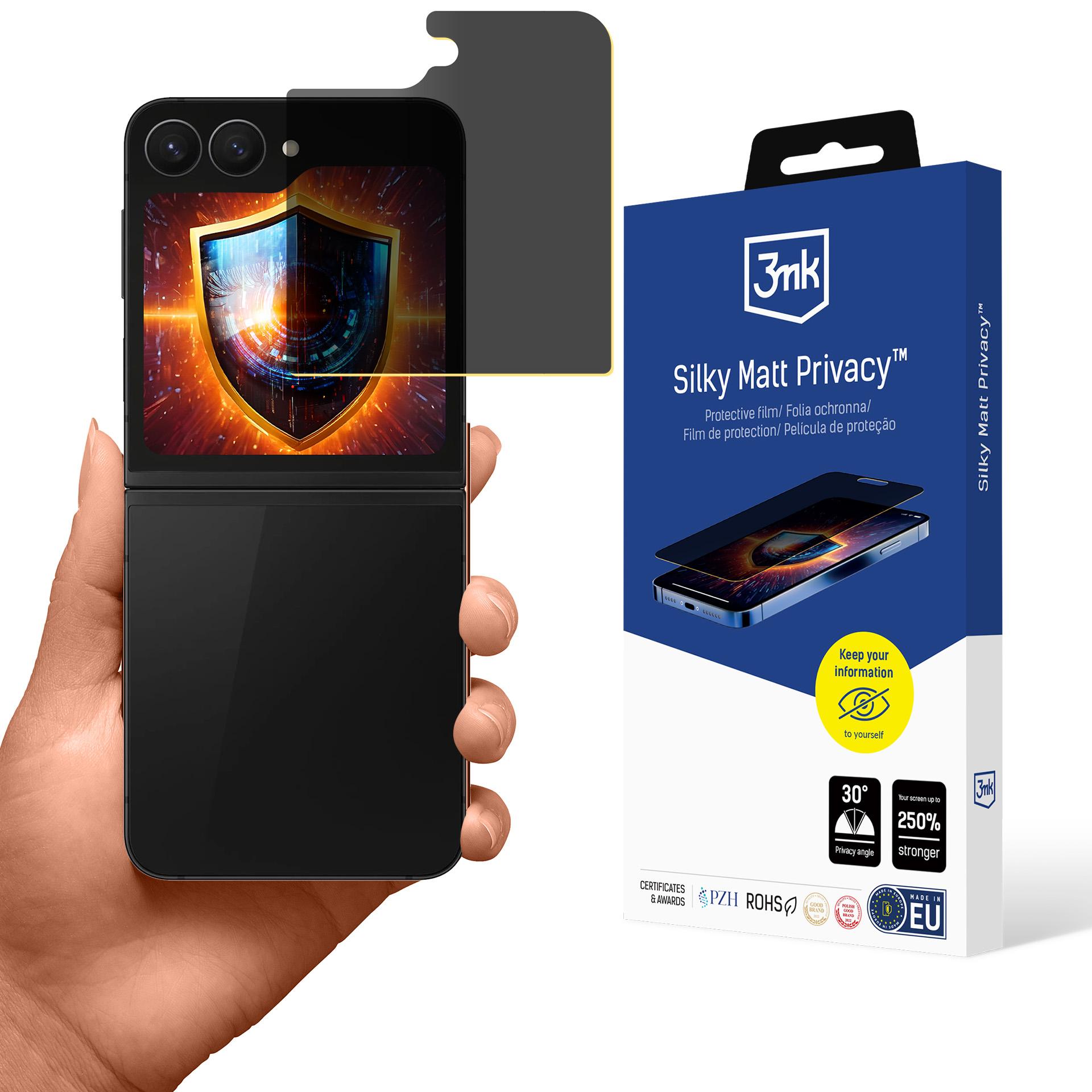 Samsung Galaxy Z Flip 6 / 7 FE – 3mk Silky Matt Privacy tietosuojakalvo