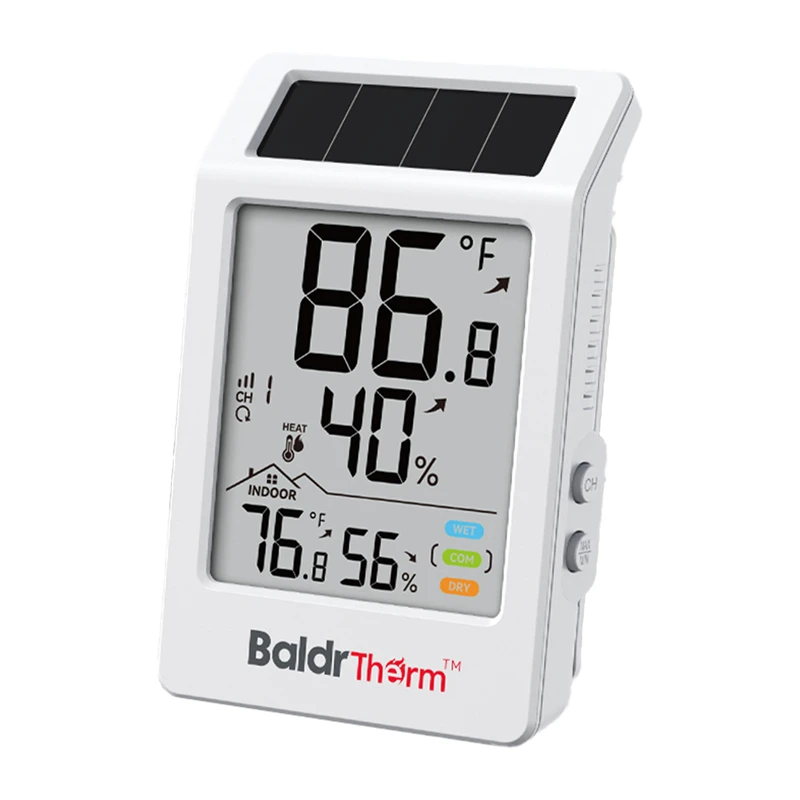 BALDRTHERM B0707 -aurinkoenergialla toimiva lämpö- ja kosteusmittari