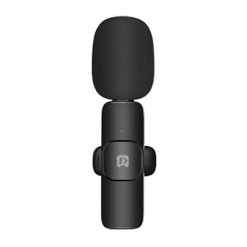 Musta PULUZ PU3083B 2,4 GHz:n langaton solmiomikrofoni Lightning-vastaanottimella iOS-laitteille