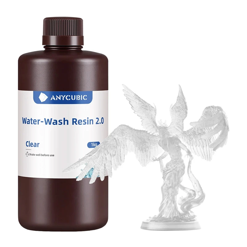 ANYCUBIC Water-Wash Resin 2.0 -vesipestävä hartsi, läpinäkyvä