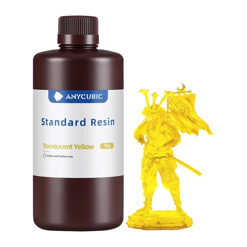 ANYCUBIC Standard Resin -vakiohartsi, läpinäkyvä keltainen