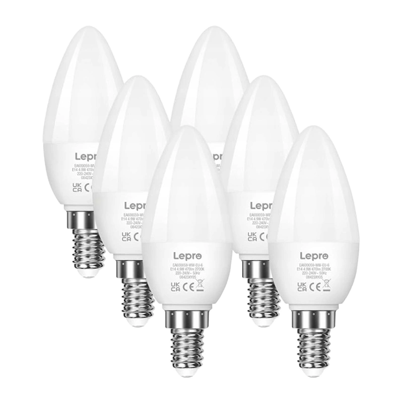 LEPRO 600059-WW-EU-6 E14 LED-lamppu, kynttilänmuotoinen, 4.2W (40W), 470 lm, 2700K, energialuokka E