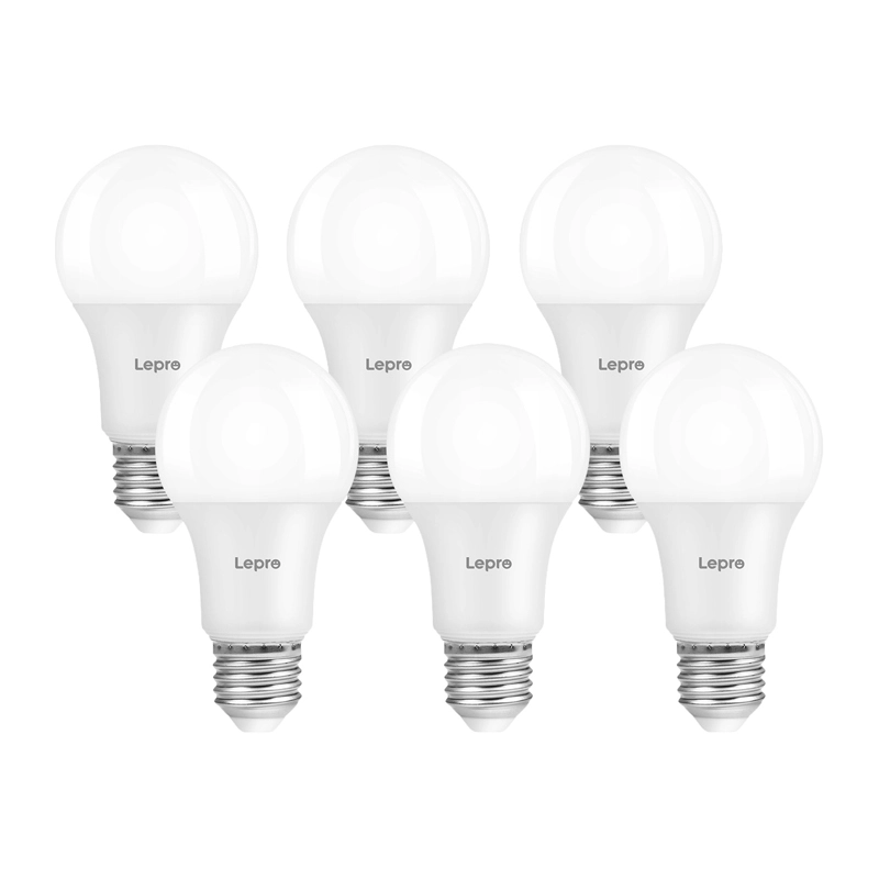 LEPRO 100092-WW-EU-6 A60 E27 7W 800 lm 2700 K himmennettävä LED-lamppu, energialuokka E, 6 kpl pakkaus