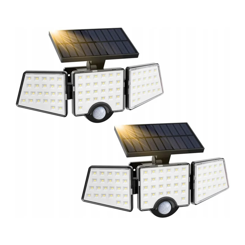 LEPRO 640003-DW-a-2 aurinkoenergialla toimiva katuvalaisin liike- ja hämärätunnistimilla (2 kpl pakkaus)