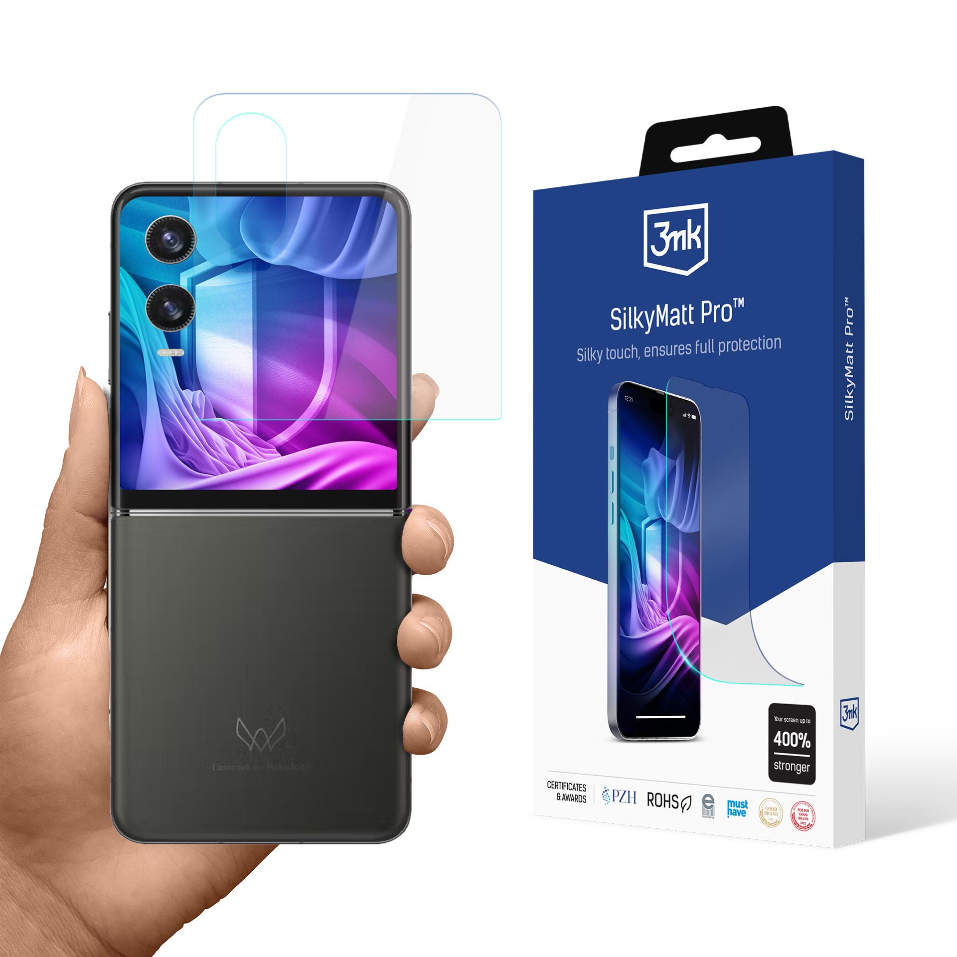 Tecno Phantom V Flip2 (front) – 3mk Silky Matt Pro puhelimen näytönsuoja