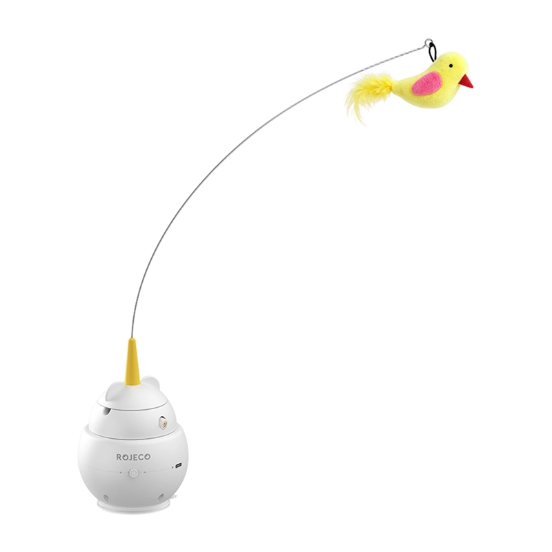 ROJECO Q2 Rotating Laser Toy with a Feather for Cats