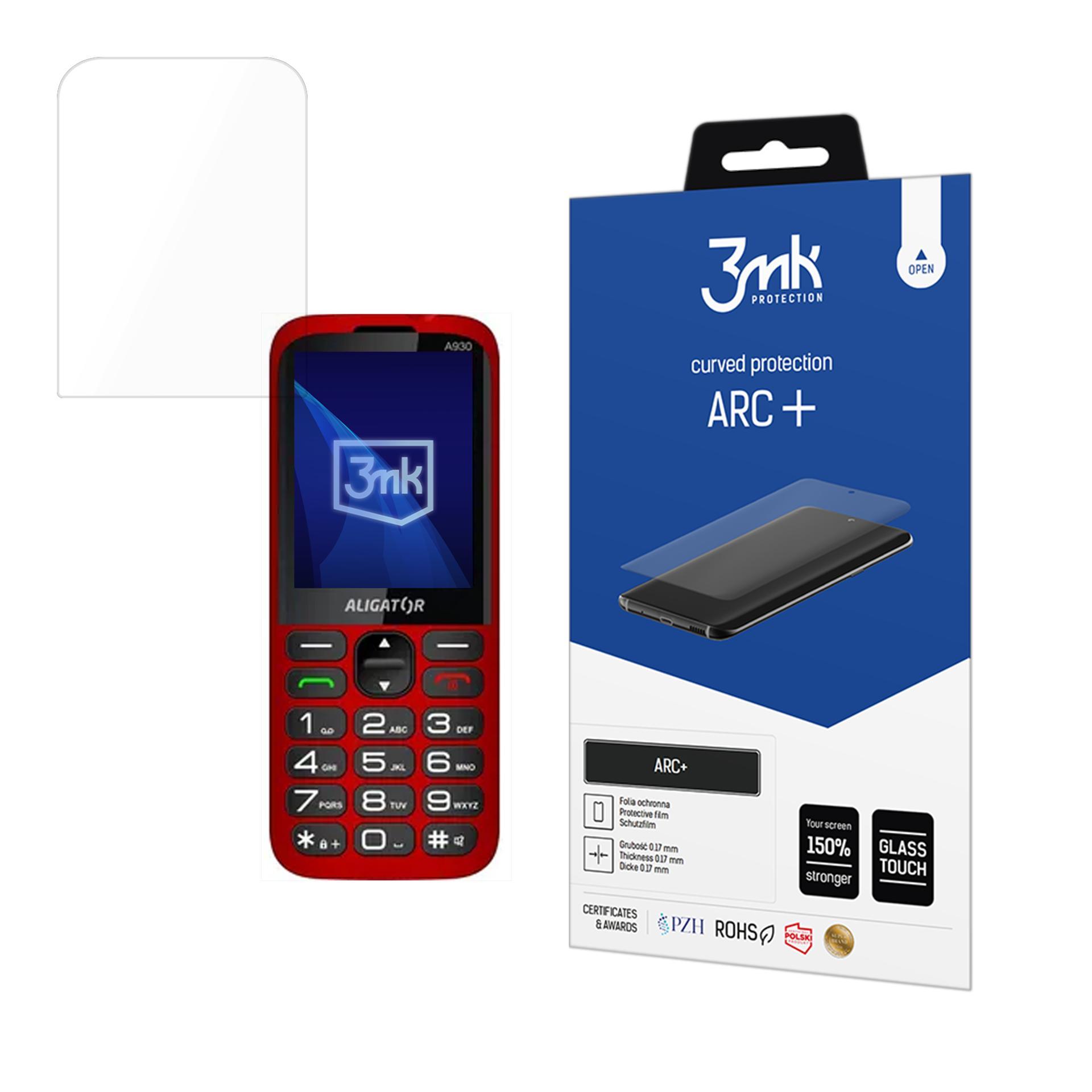 Aligator A930 4G – 3mk ARC+ puhelimen näytönsuoja
