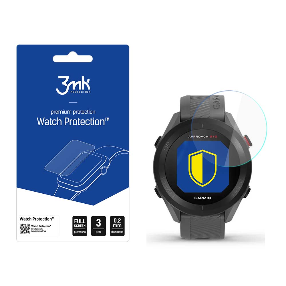 Garmin Approach S12 – 3mk Watch Protection FlexibleGlass älykellon näytönsuoja