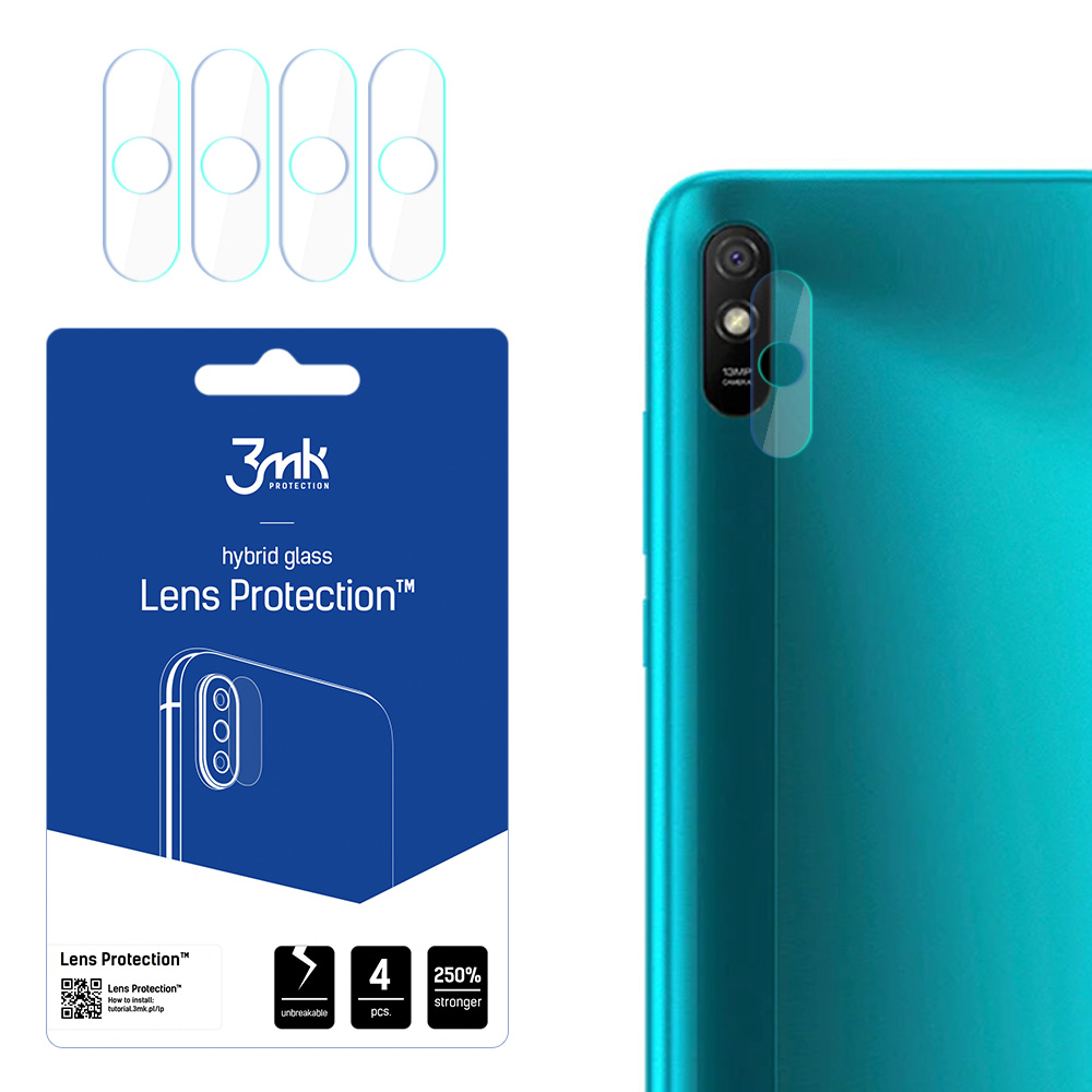 3MK Flexible Glass Lens Xiaomi Redmi 9A Kamerasuoja 4 kpl