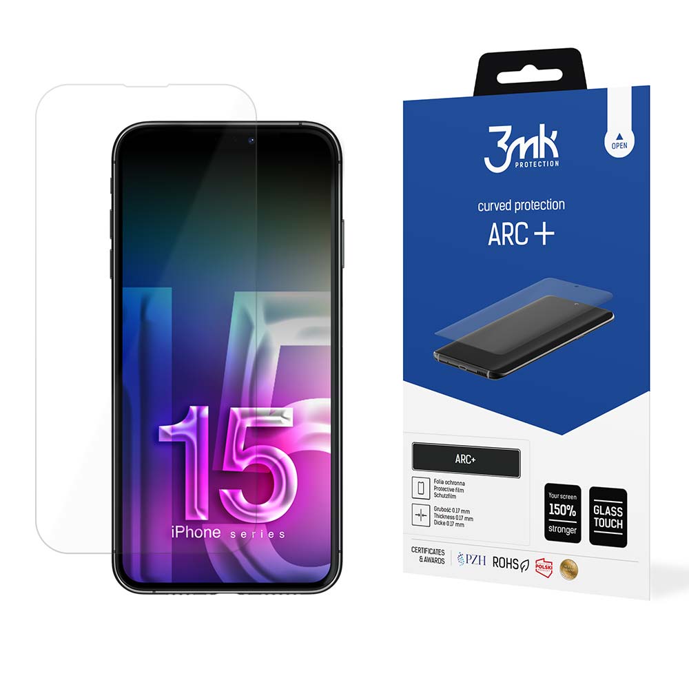 Apple iPhone 15 Plus – 3mk ARC+ puhelimen näytönsuoja