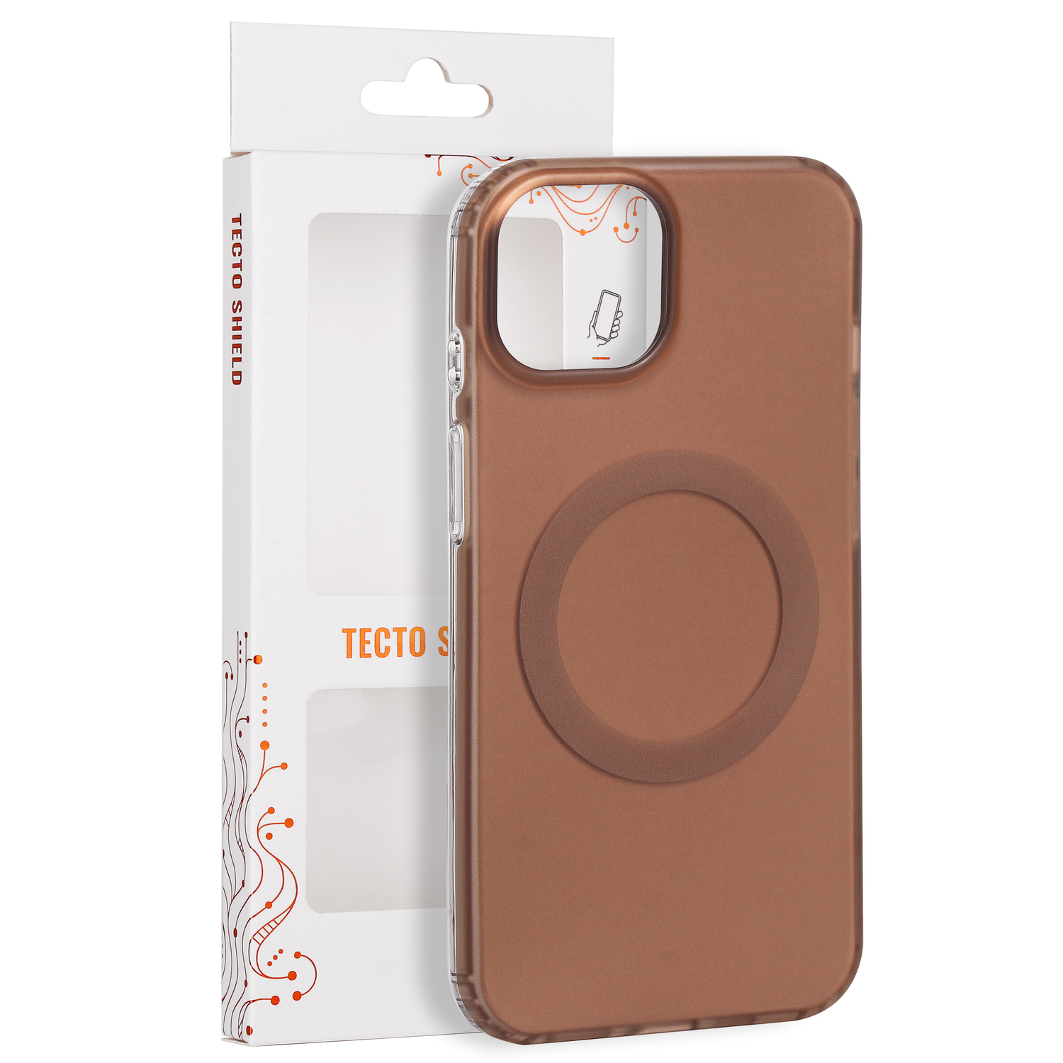 Tecto Shield Mistiq Mag suojakuori iPhone 13 / 14 6,1"-mallille, ruskea