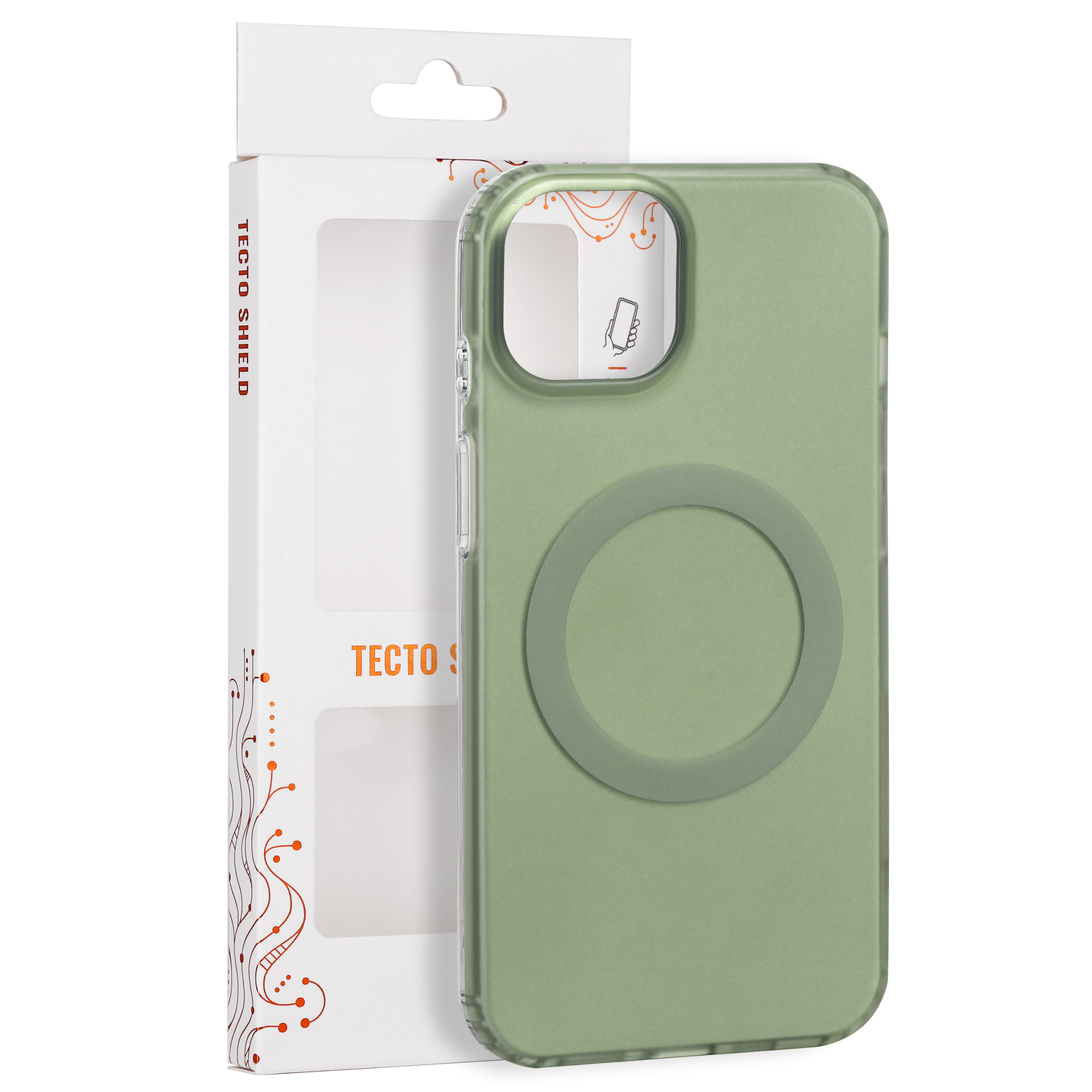 Tecto Shield Mistiq Mag suojakuori iPhone 15 6,1"-mallille, oliivinvihreä