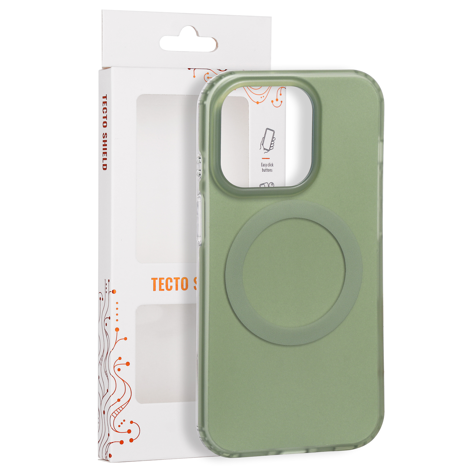 Tecto Shield Mistiq Mag suojakuori iPhone 14 Pro 6,1"-mallille, oliivinvihreä
